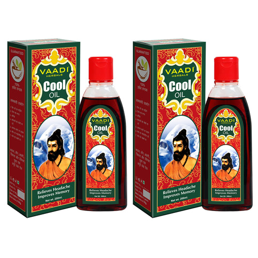 Triphla Almond Cool Oil - Relieves Headache & Muscle Pain - Prevents Hairfall - Strengthens Hair and Body (2 x 200ml/7 fl oz)