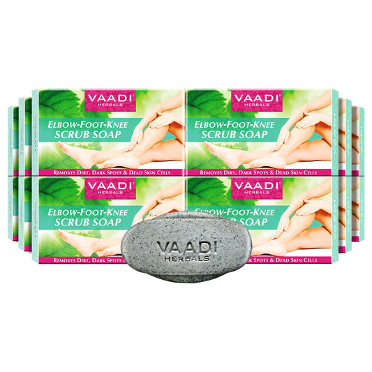 Elbow Foot Knee Scrub Soap with Almond & Walnut - Removes Dead Skin - Makes Skin Soft (12 x 75 gms / 2.7 oz)