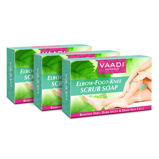 Elbow Foot Knee Scrub Soap with Almond & Walnut - Removes Dead Skin - Makes Skin Soft (3 x 75 gms / 2.7 oz)