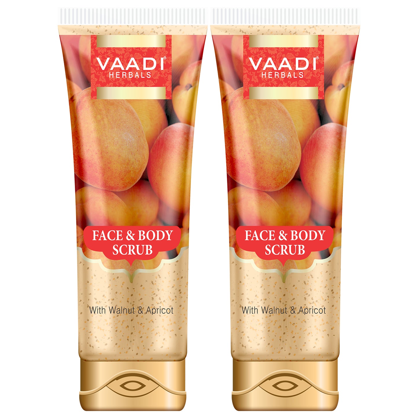 Face & Body Scrub with Walnut & Apricot - Exfoliates & Unclogs Pores - Keeps Skin Youthful ( 2 x 110 gms / 4 oz)