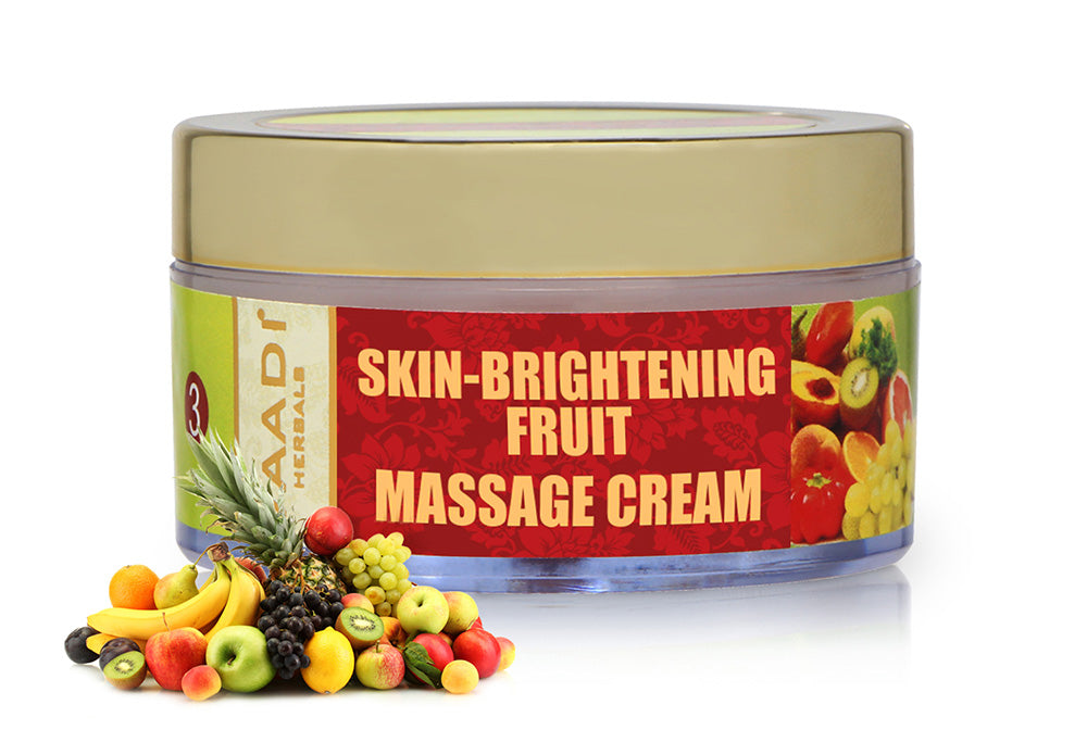 Skin Brightening Organic Fruit Massage Cream with Orange Extract & Turmeric - Removes Sun Tan - Brighten Complexion ( 50 gms /2oz)