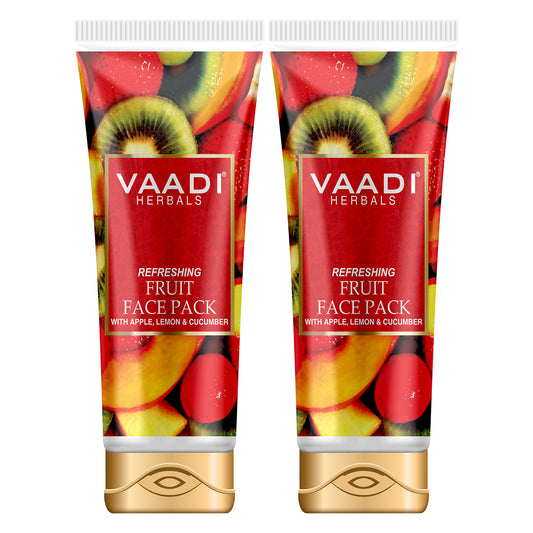 Refreshing Fruit Face Pack with Apple, Lemon & Cucumber - Protects & Revitalizes Skin  (2 x 120 gms/ 4.3 oz)
