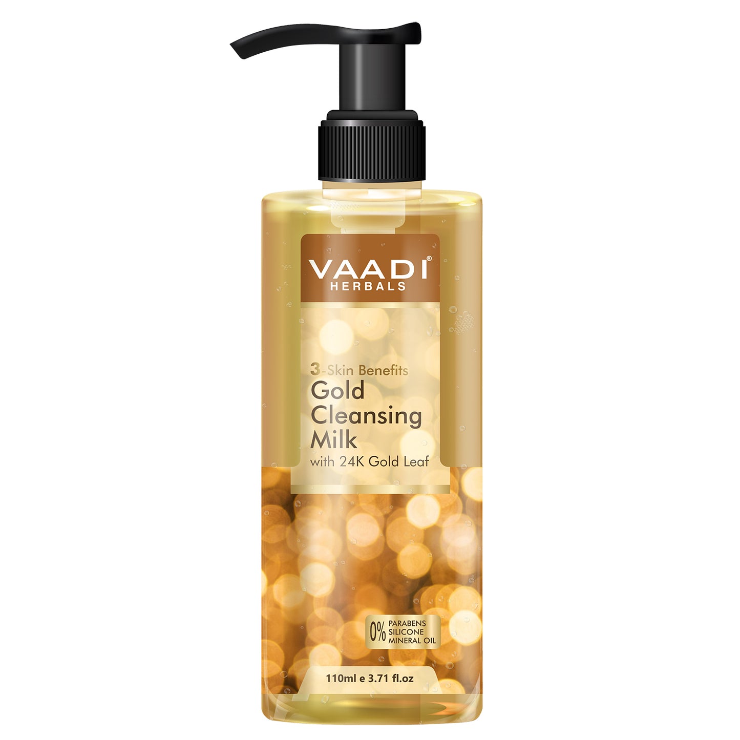 Gold Cleansing Milk with 24k Gold Leaf - 3-skin Benefits (110 ml / 4 fl oz )