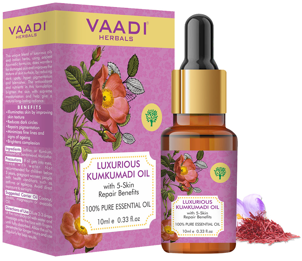 Organic Luxurious Kumkumadi Oil (Pure Mix of Saffron, Sandalwood, Manjistha & Almond Oil)