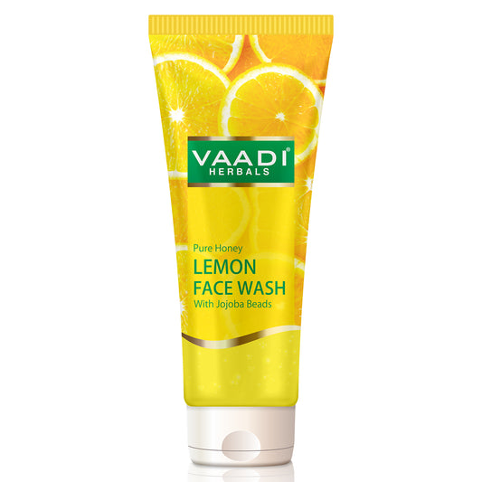Skin Hydrating Lemon Face Wash with Jojoba Beads - Removes Excess Oil - Prevents Acne (60 ml / 2.1 fl oz)