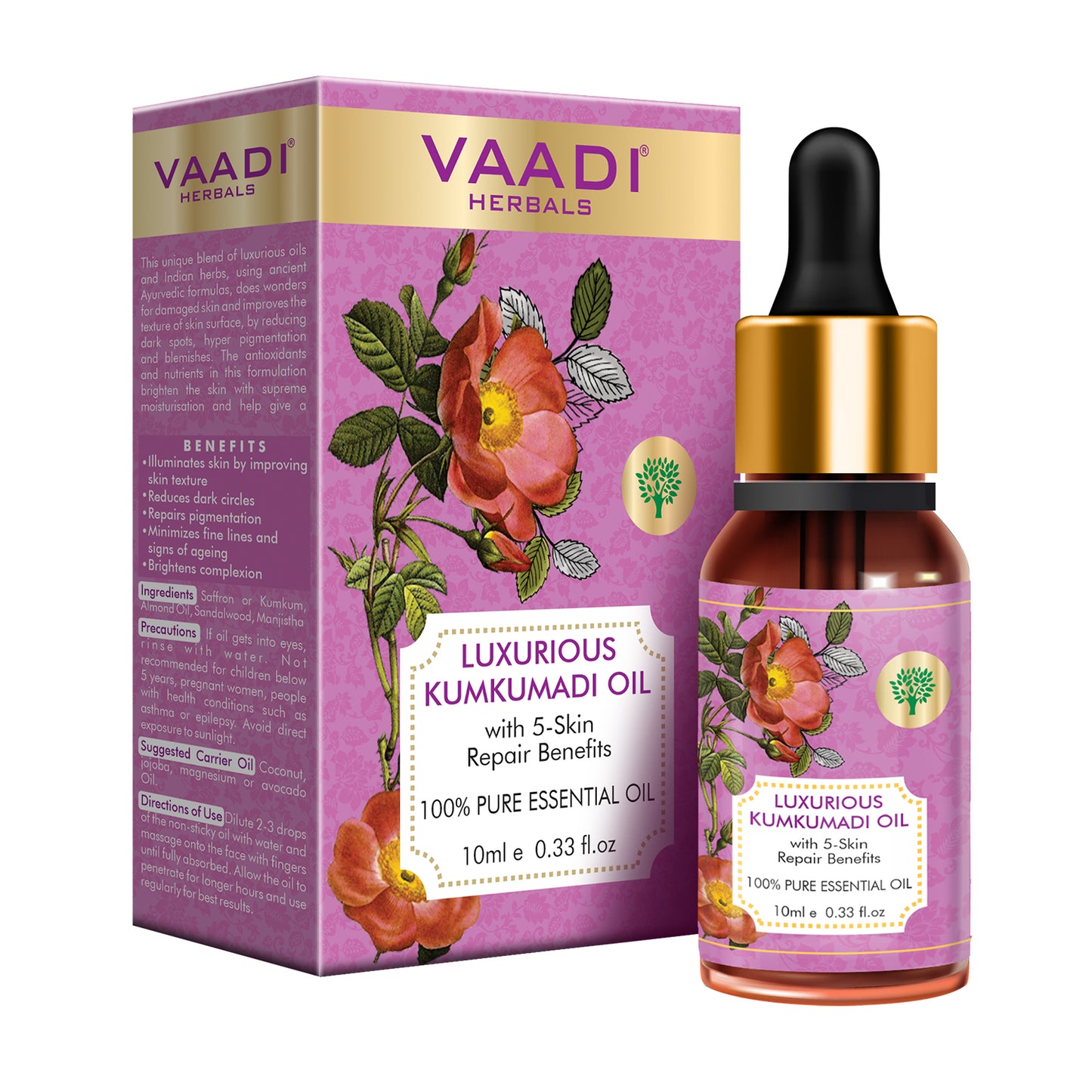 Organic Luxurious Kumkumadi Oil (Pure Mix of Saffron, Sandalwood, Manjistha & Almond Oil)