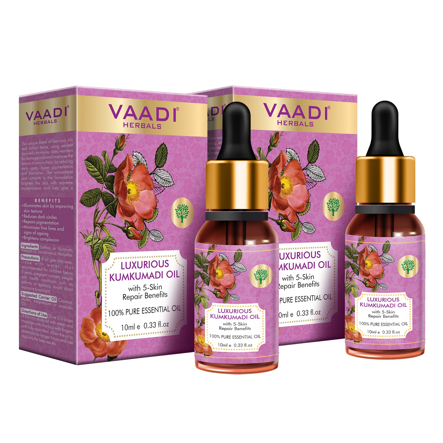 Pack of 2 Luxurious Kumkumadi Oil (Pure Mix of Saffron, Sandalwood