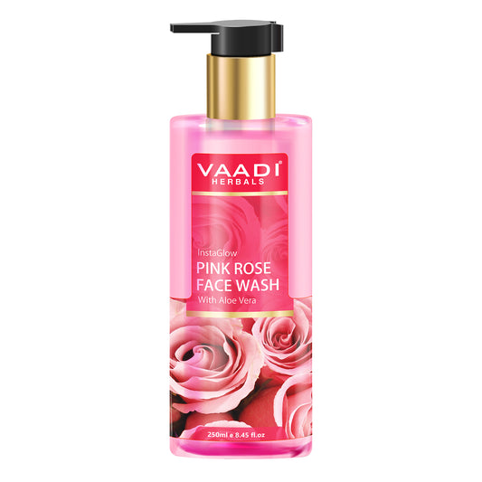 Insta Glow Pink Rose Face wash with Aloe vera extract (250 ml / 8.5 fl oz)