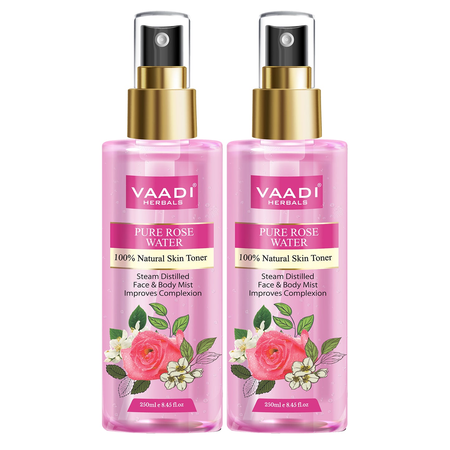 Rose Water - 100% Natural & Pure (2 x 250 ml / 8.5 fl oz)