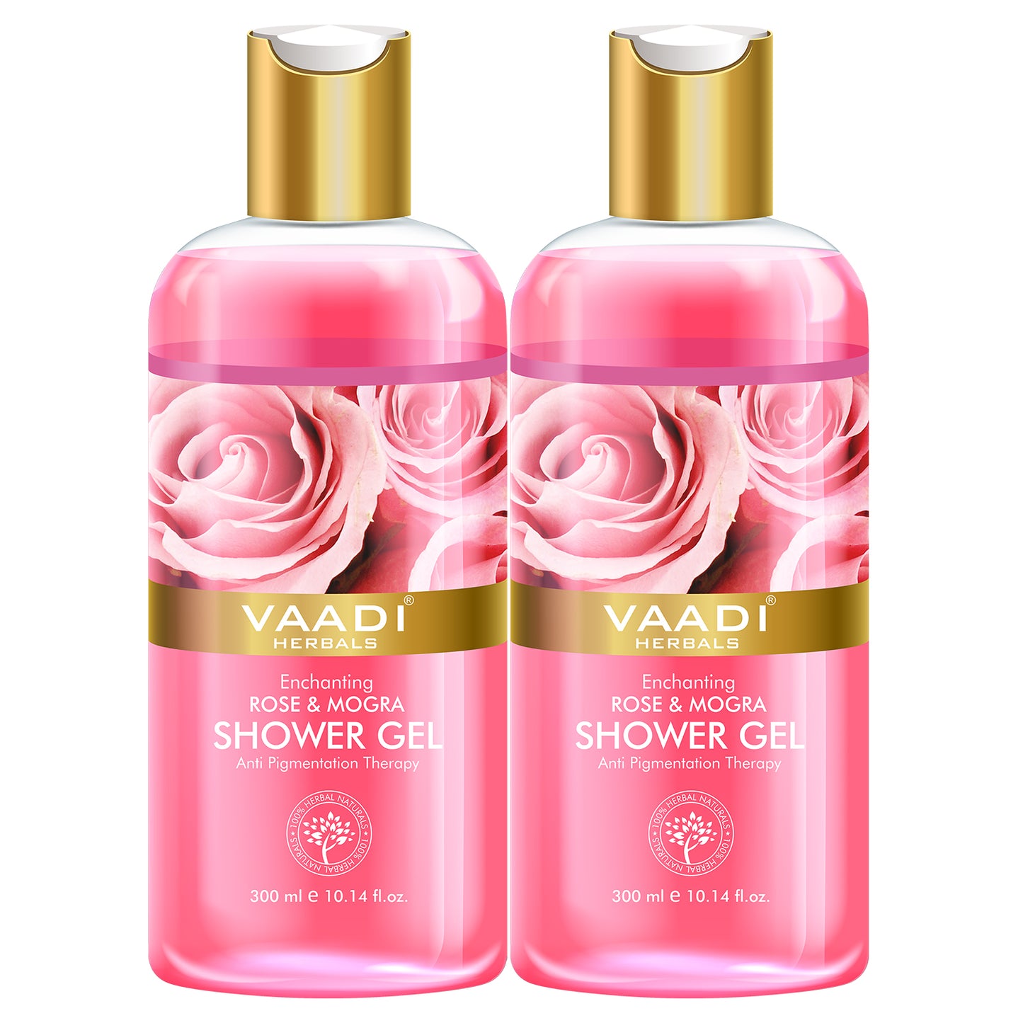 Enchanting Organic Rose & Mogra Shower Gel - Skin Brightening Therapy - Reduce Spots & Patches (2 x 300 ml / 10.2 fl oz)