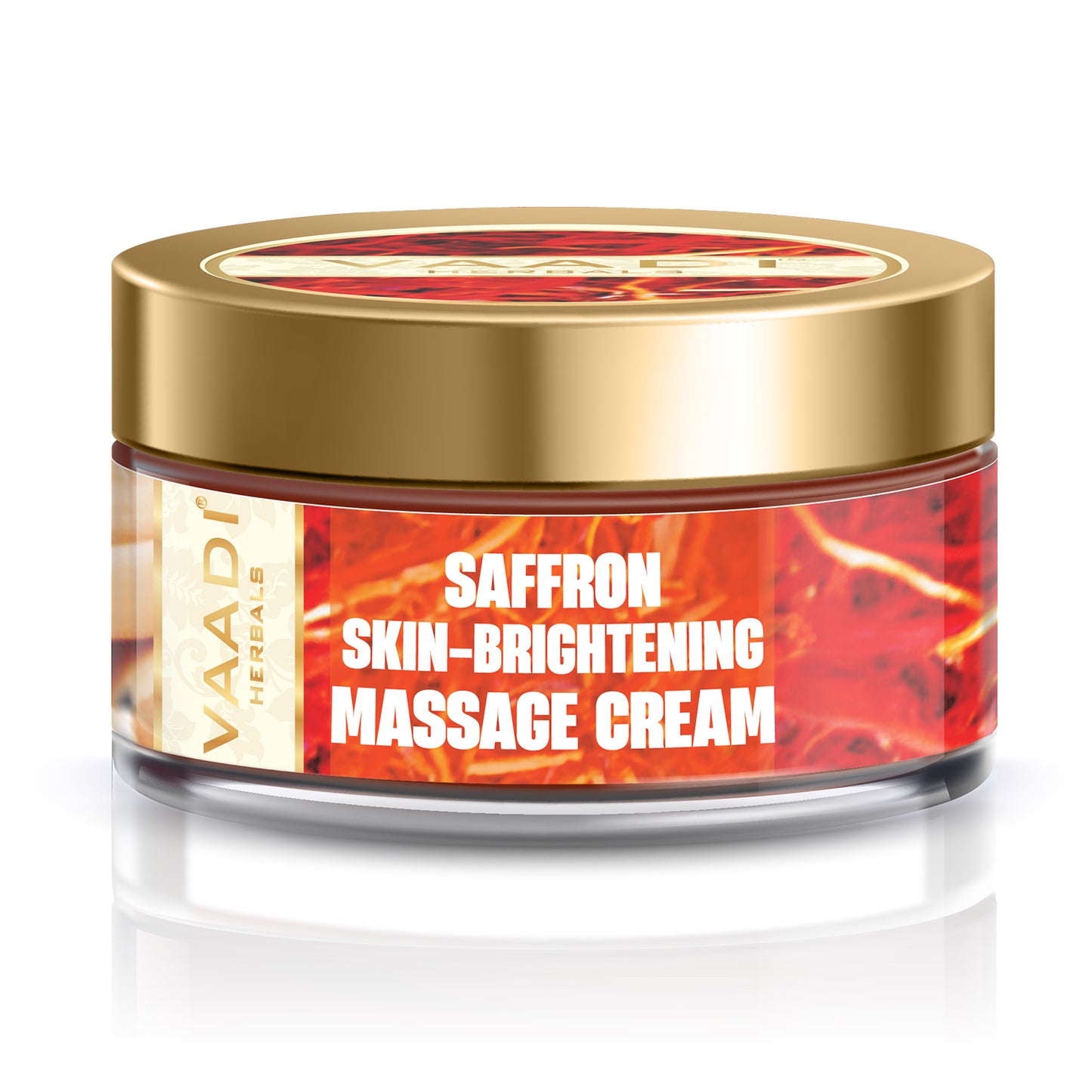 Skin Brightening Saffron Massage Cream with Basil Oil & Shea Butter - Improves Complexion - Reduces Puffiness, Marks & Spots ( 50 gms/2 oz)