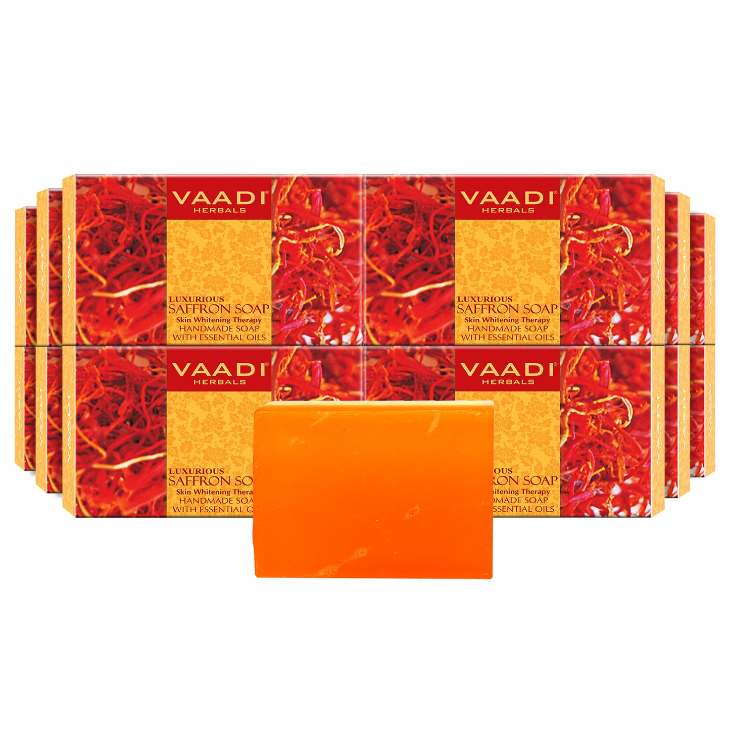 Luxurious Organic Saffron Soap - Skin Brightening Therapy - Evens Skin Tone - Reduce Marks (12 x 75 gms / 2.7 oz)