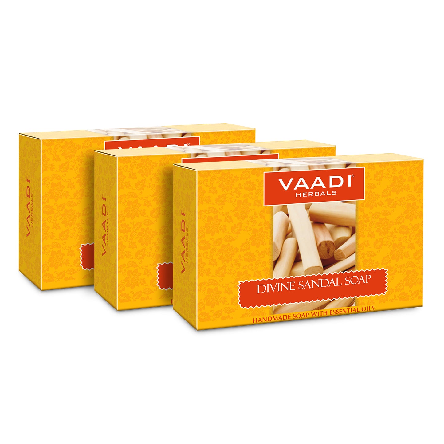 Divine Sandal Soap with Turmeric - Skin Brightening Therapy - Reduce Tan & Blemishes (3 x 75 gms / 2.7 oz)