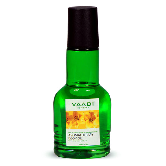 Lemongrass Oil with Lily Extract - Aromatherapy - Strengthens Bones - Relieves Headache- Heals Skin (50 ml/1.7 fl oz)