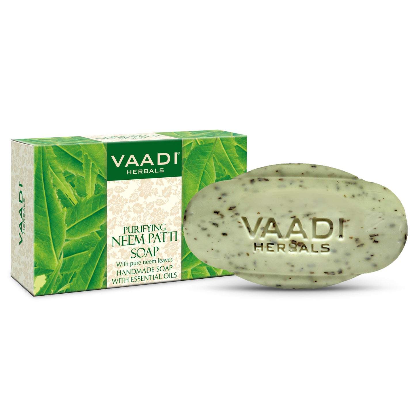 Neem Soap with Pure Neem Leaves - Detoxifies Skin - Prevents Skin Breakouts (75 gms / 2.7 oz)