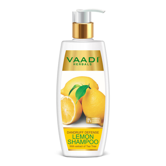Dandruff Defense Lemon Shampoo with Tea Tree Extract - Disinfects Scalp - Prevents Hairfall (350 ml/ 12 fl oz)
