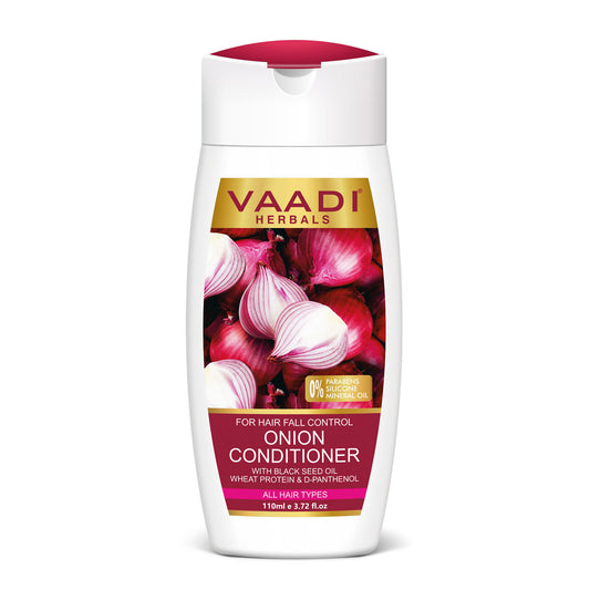 Hair Fall Control Onion Conditioner With Black Seed Oil, Wheat Protein & D-Panthenol Suitable For All Hair Types ( 110ml / 4 fl oz)