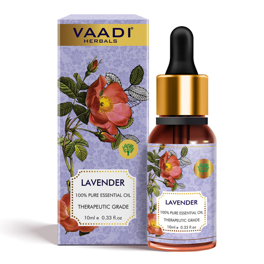 Lavender Essential Oil - Prevents Hairfall, Relieves Stress, Soothes Skin - 100% Pure Therapeutic Grade (10 ml/ 0.33 oz)