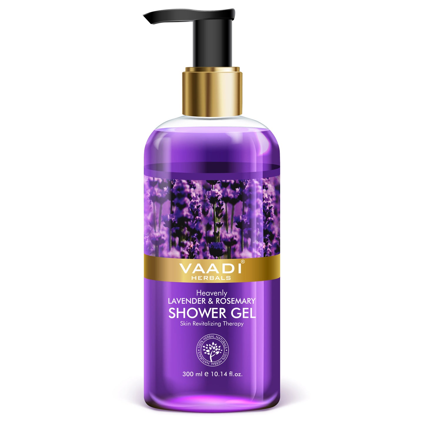 Heavenly Organic Lavender & Rosemary Shower Gel - Skin Rejuvenating Therapy - Relieves Puffiness (300 ml / 10.2 fl oz)