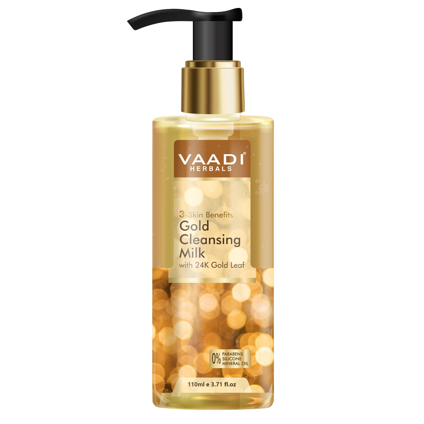 Gold Cleansing Milk with 24k Gold Leaf - 3-skin Benefits (110 ml / 4 fl oz )
