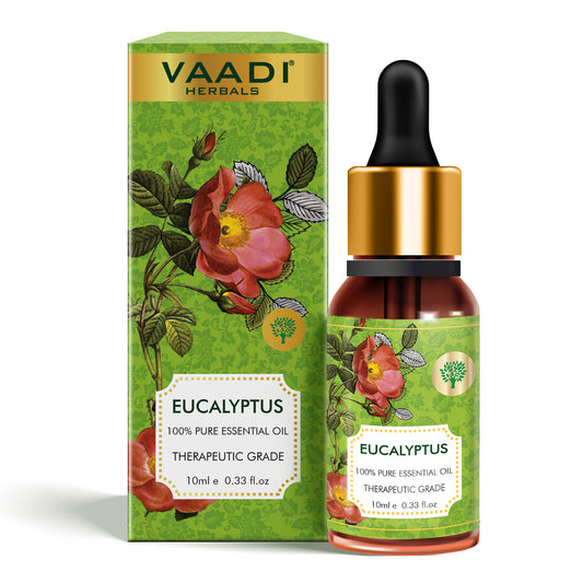 Eucalyptus Essential Oil - Prevents Hairfall, Acne, Soothing & Cool Fragrance - 100% Pure Therapeutic Grade (10 ml/ 0.33 oz)