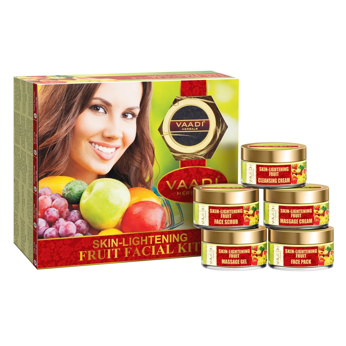 Skin Brightening Organic Fruit Facial Kit - For Deep Nourishment - Reducing Marks (270 gms / 9.6 oz)