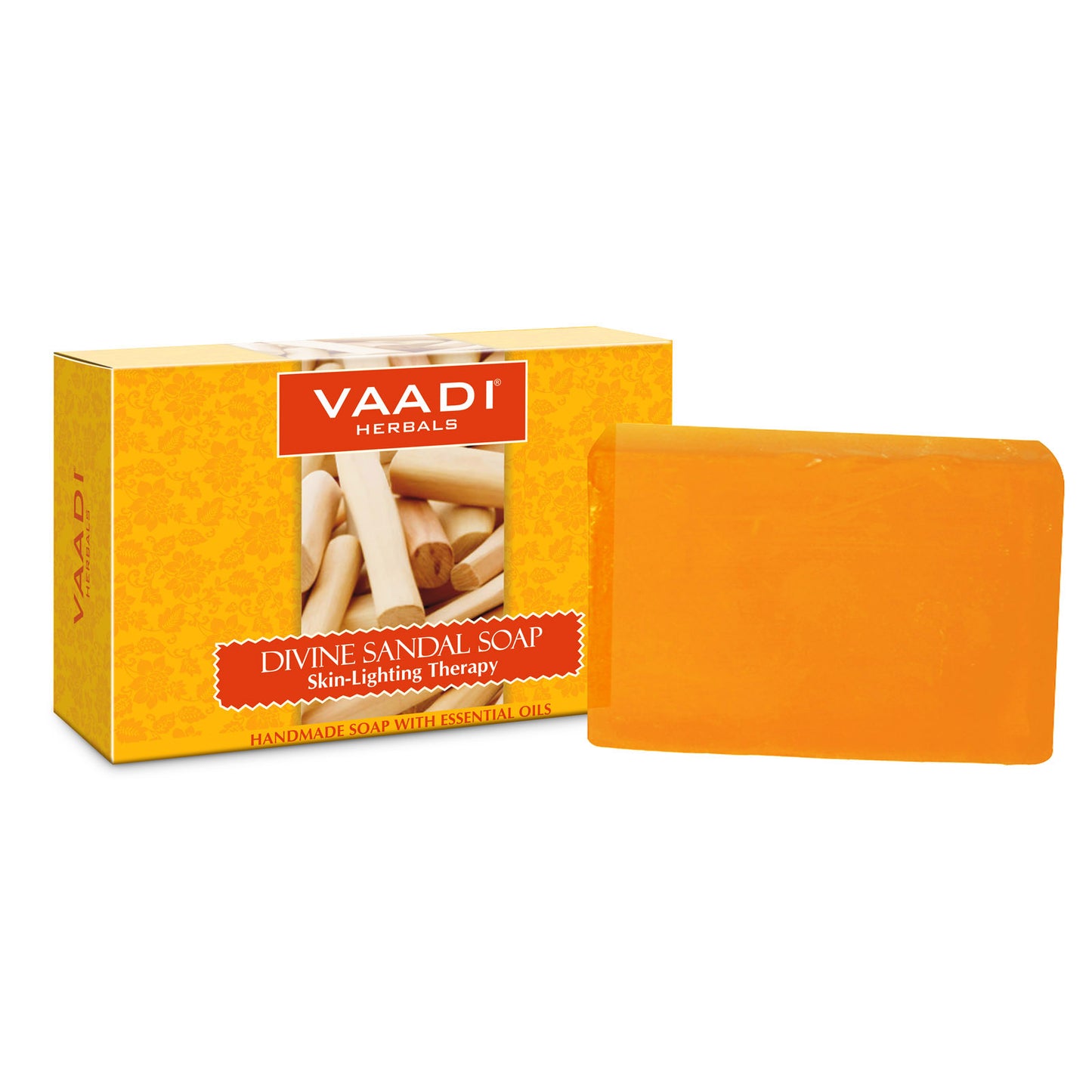 Divine Sandal Soap with Turmeric - Skin Brightening Therapy - Reduce Tan & Blemishes (75 gms / 2.7 oz)