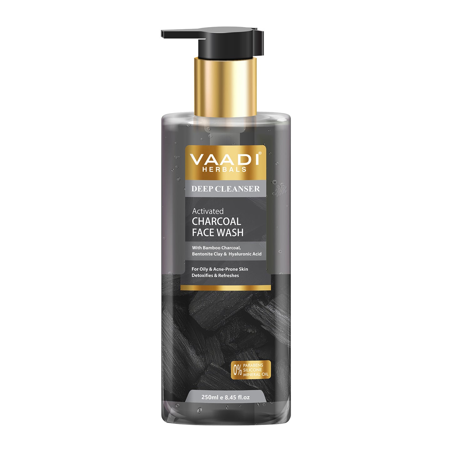 Activated Charcoal Face Wash with Tea Tree Oil, Bentonite Clay & Glycolic Acid| For Oily & Acne-Prone Skin| Detoxifies & Refreshes| Deep Purify| No Parabens, Mineral, Silicone| Face Wash for Women & Men ( 250 ml )