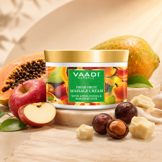 Fresh Fruit Massage Cream with Apple, Papaya & Kokum Butter - Deep Nourishes - Enhances Complexion (500 gms / 17.7 oz)