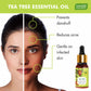 Organic Tea Tree Essential Oil - Reduces Acne, Prevents Dandruff & Hairfall (10 ml/ 0.33 oz)