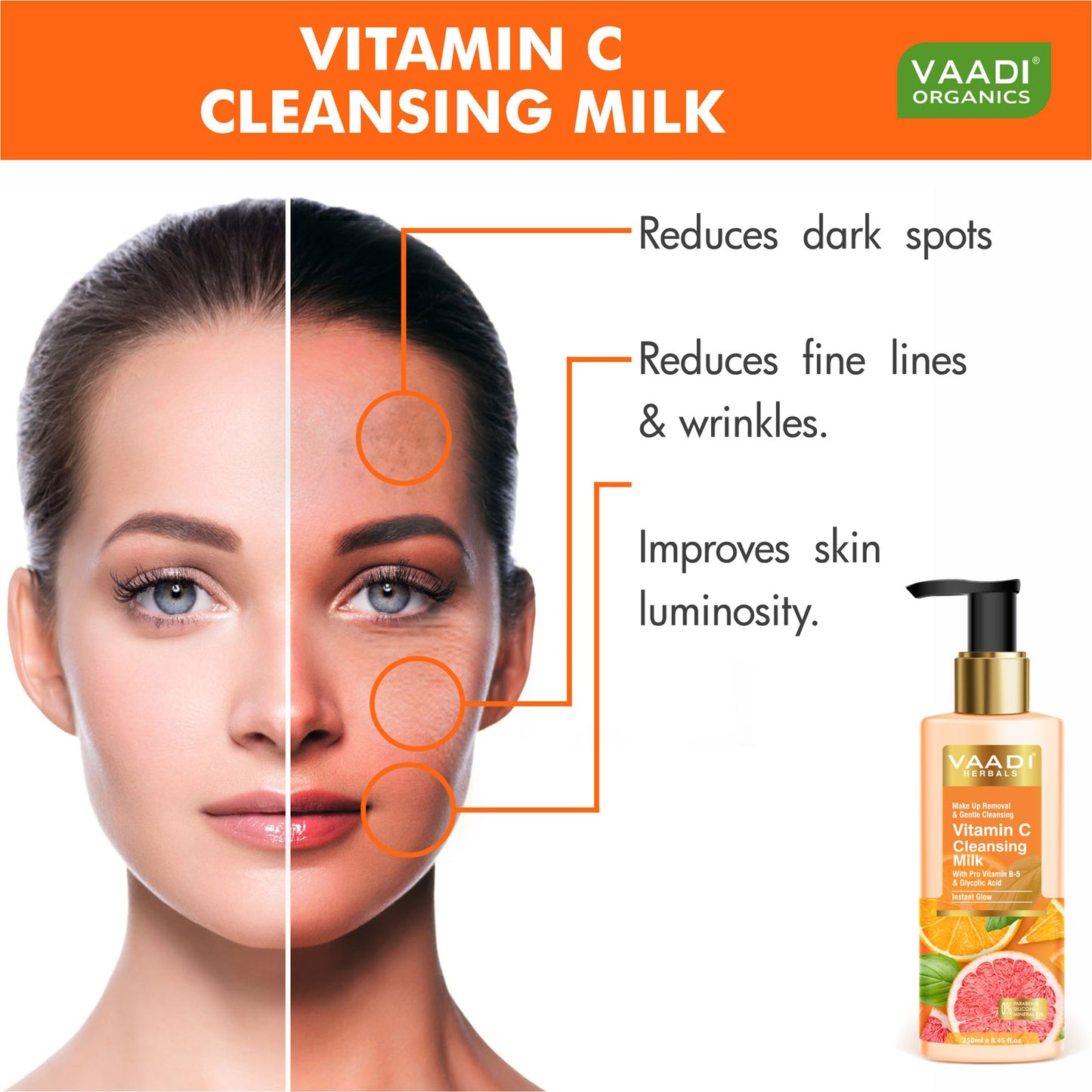 Organic Vitamin C Cleansing Milk With Toner (2 x 250 ml/8.45 fl oz)