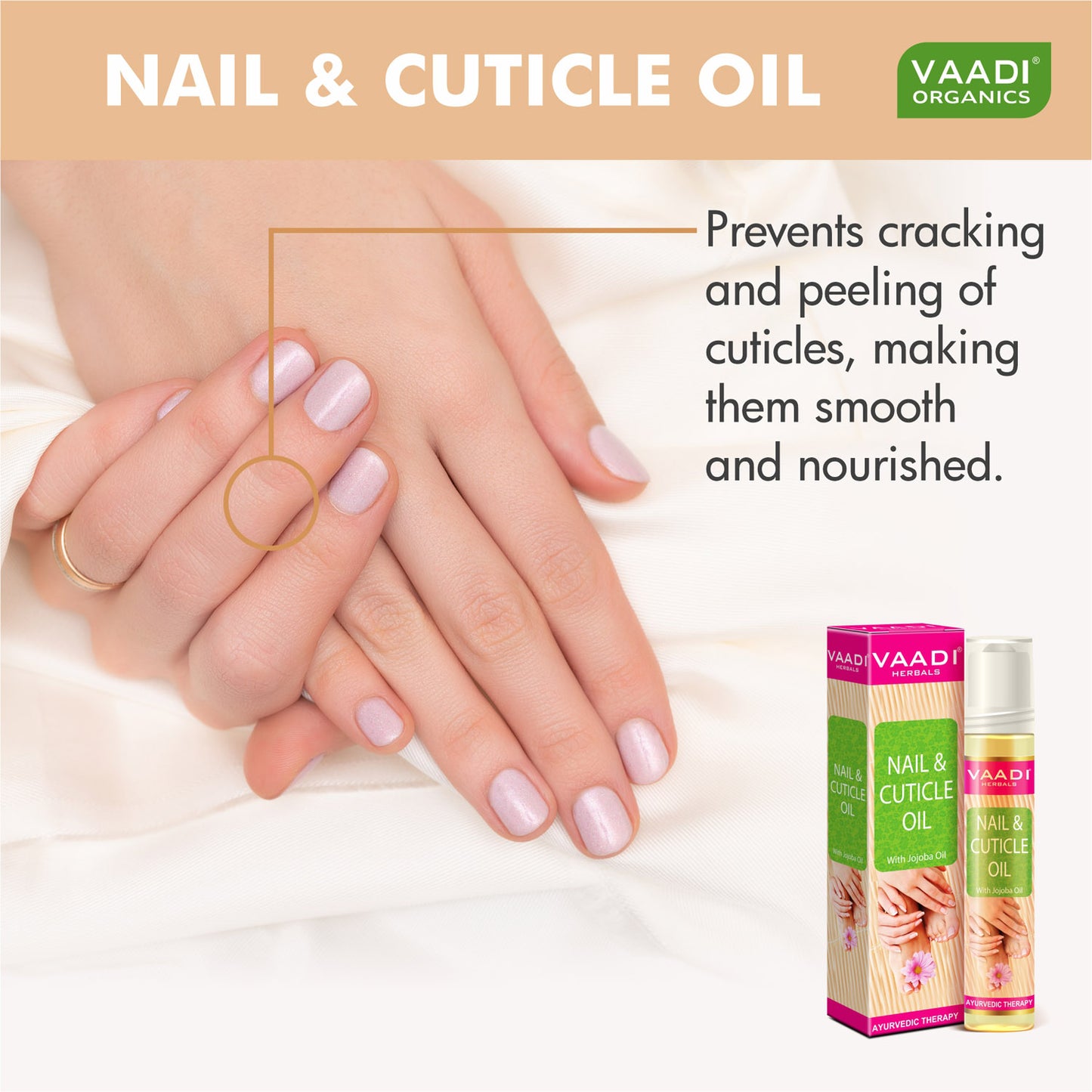 Organic Nail & Cuticle Oil with Jojoba Oil - Heals Redness & Pain - Strengthens Thin & Brittle Nails (3 x 10 ml/ 0.4 fl oz)