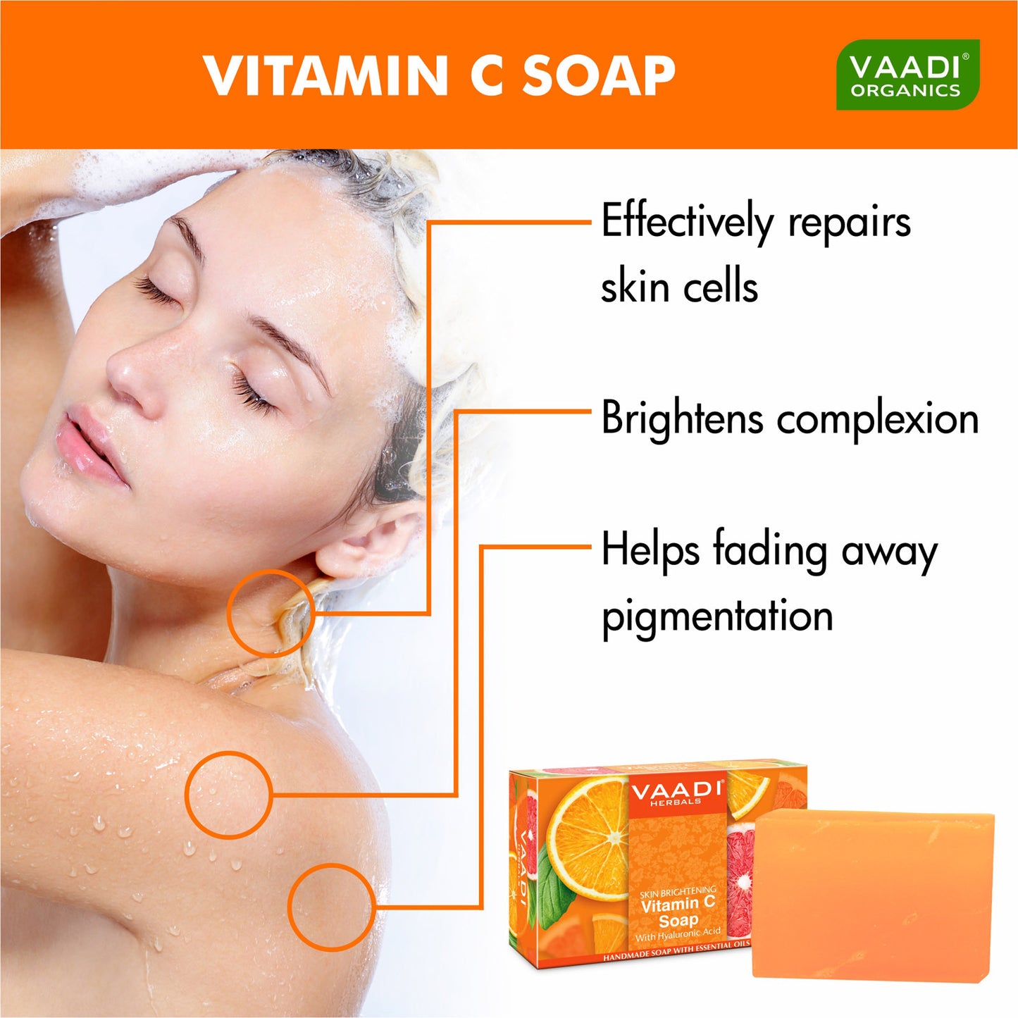 Organic Vitamin C Soap with Hyaluronic Acid (12 x 75 gms / 2.7 oz)