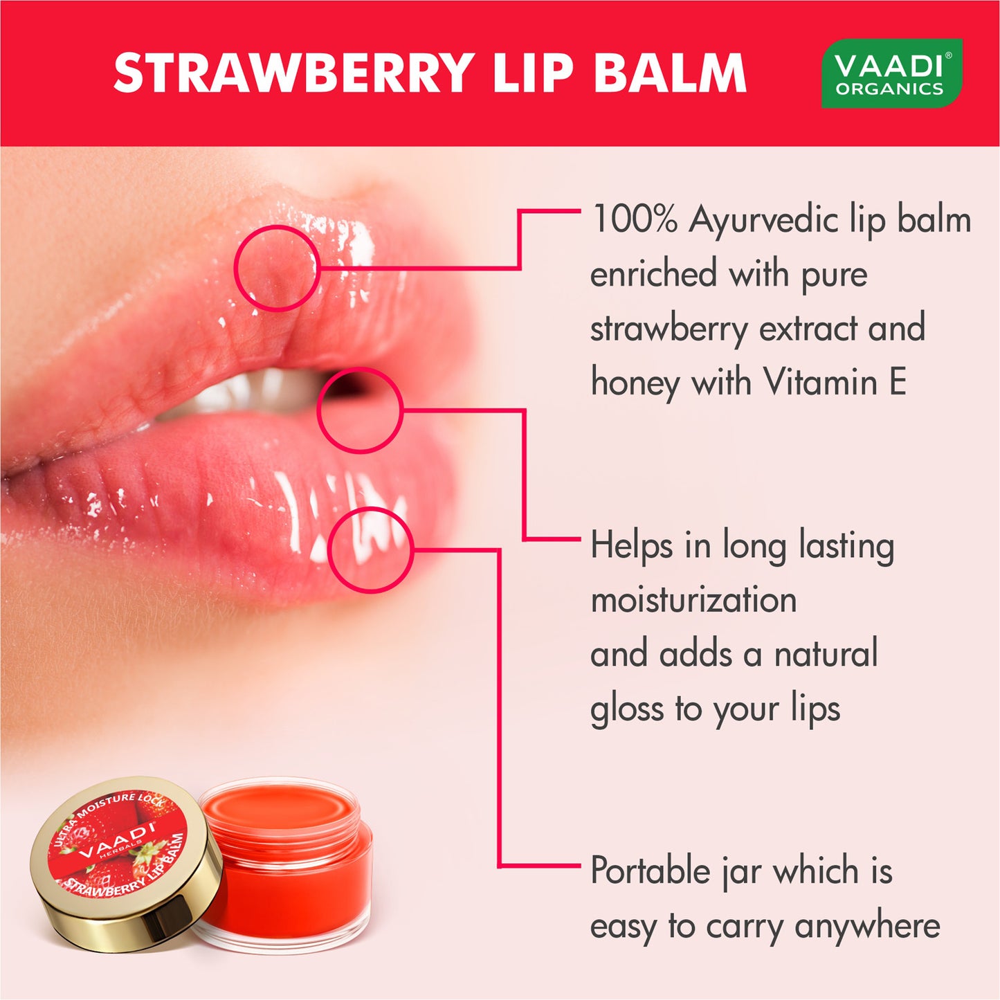Nourishing Strawberry and Honey Lip Balm (4 x 10 gms/0.4 oz)