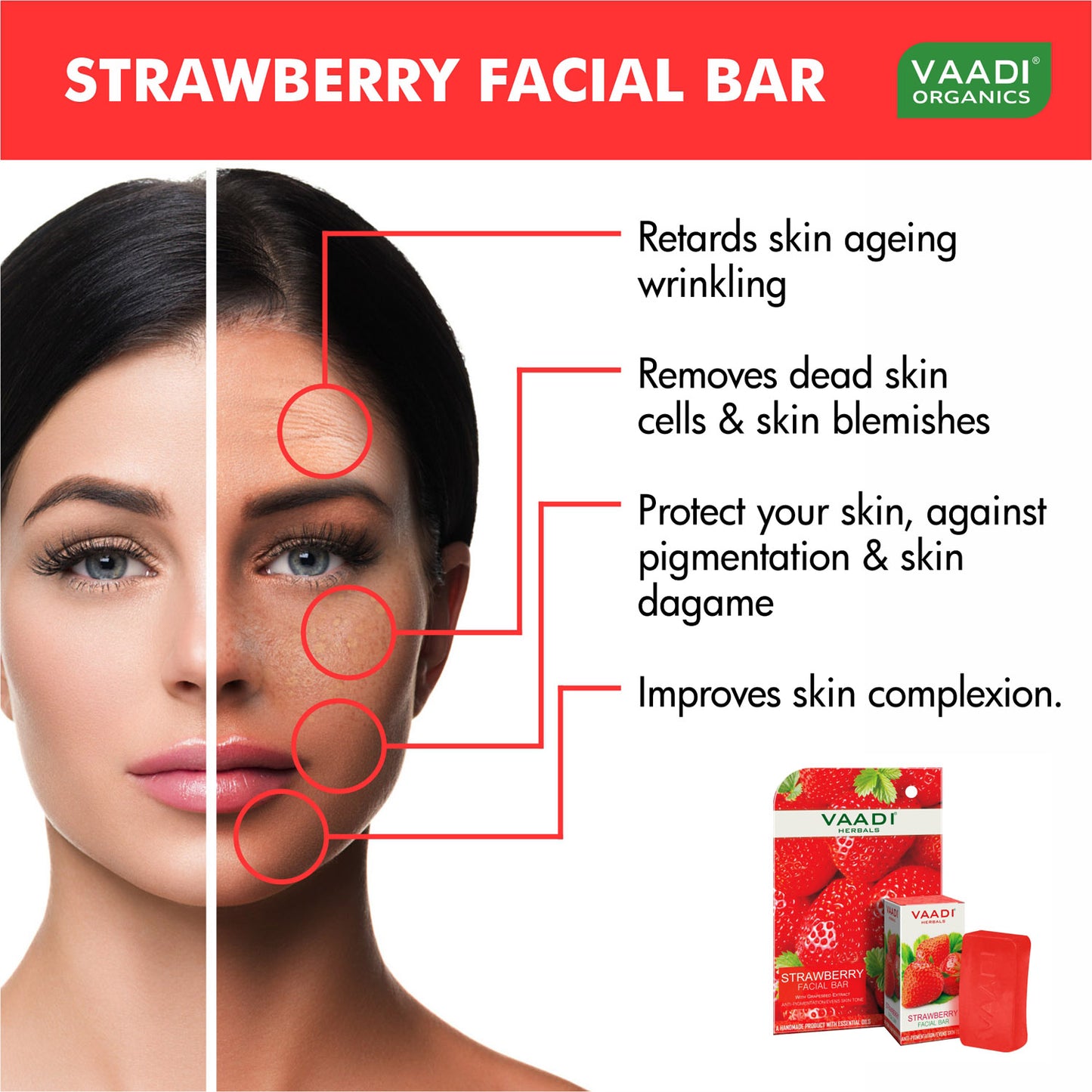 Saffron Sandal Facial Bar with Orange Peel Extract - Lightens Marks- Makes Skin Flawless (6 x 25 gms/0.9 oz)
