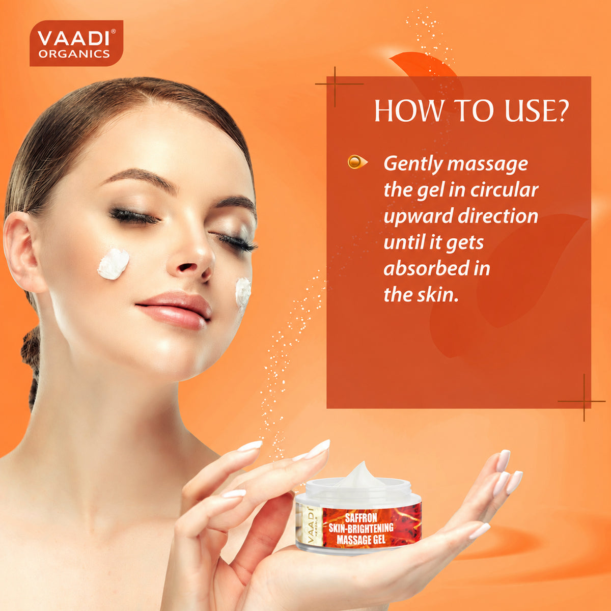 Saffron Skin Brightening Massage Gel with Basil Oil & Shea Butter - Improves Complexion - Reduces Puffiness ( 50 gms/2 oz)