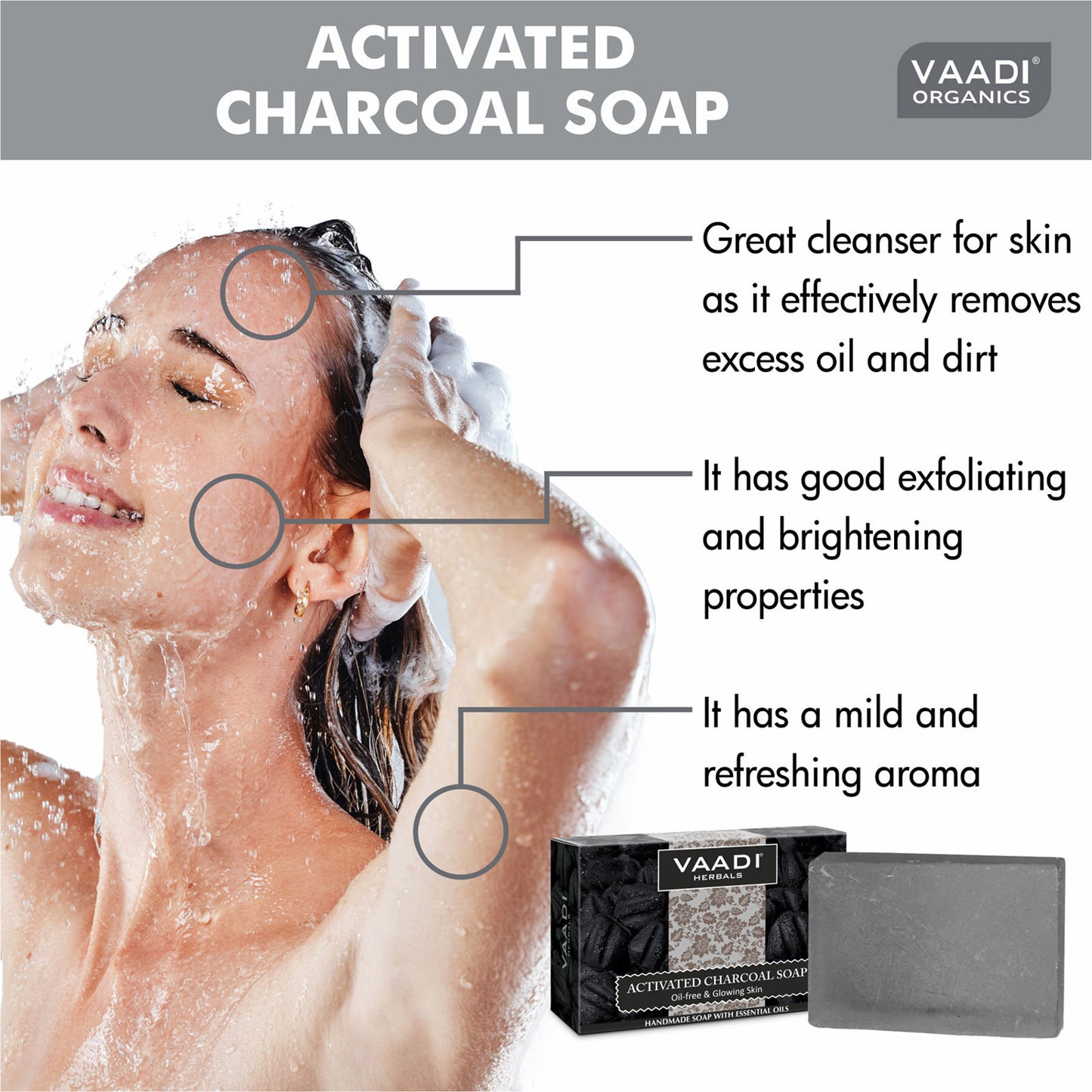 Activated Charcoal Soap (75 gms / 2.7 oz) (Buy 1 Get 1 Free)