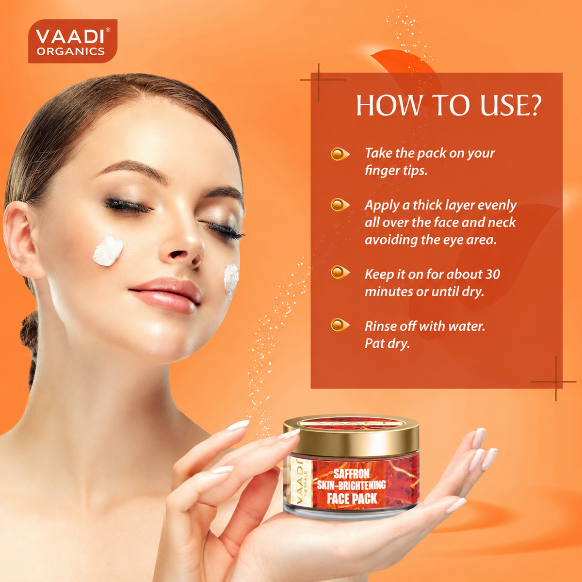 Saffron Skin Brightening Face Pack - Brightens Skin Tone - Reduces Marks and Pigmentation (70 gms/2.5 oz)