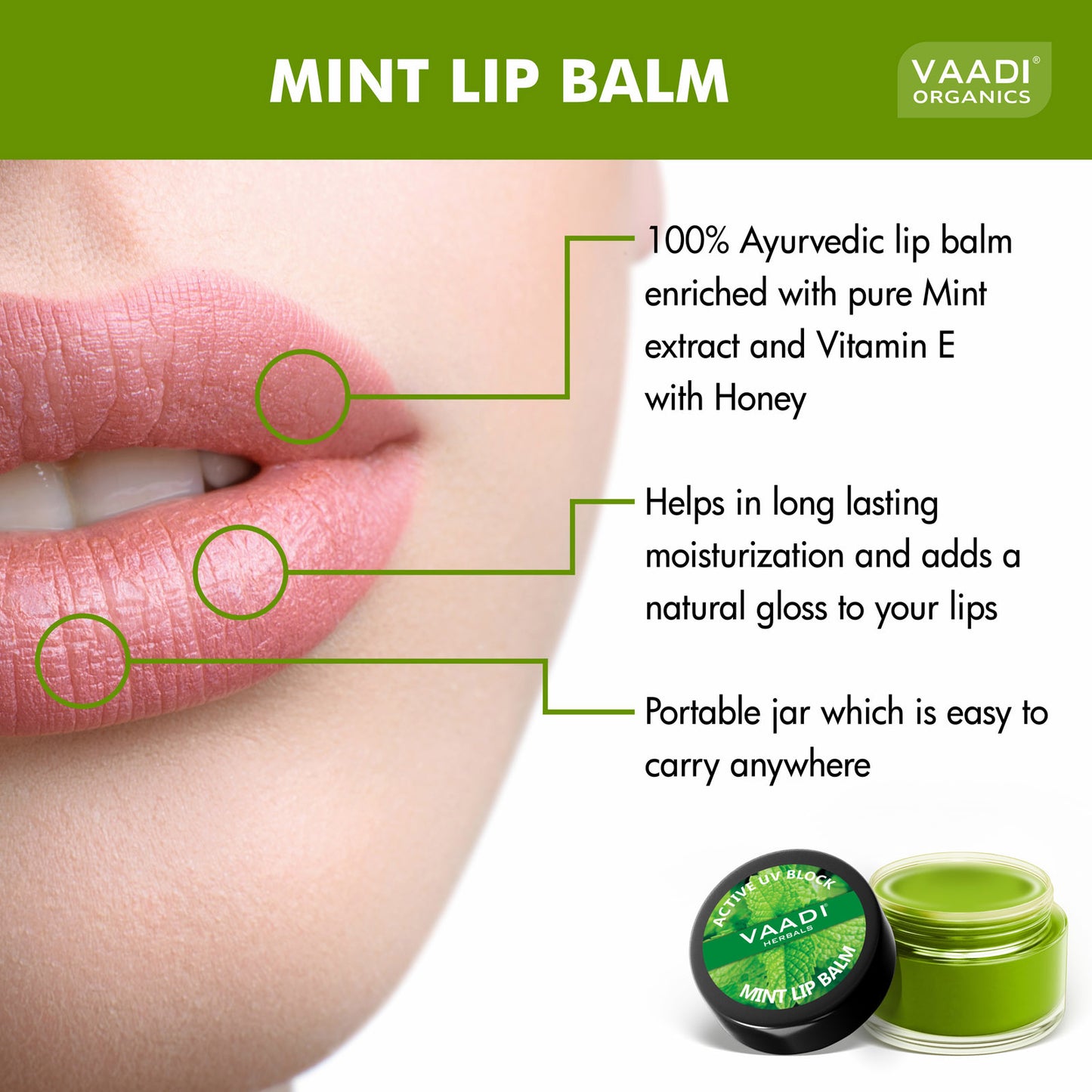 Ultra Moisturising Organic Mint Lip Balm (10 gms / 0.4 oz)