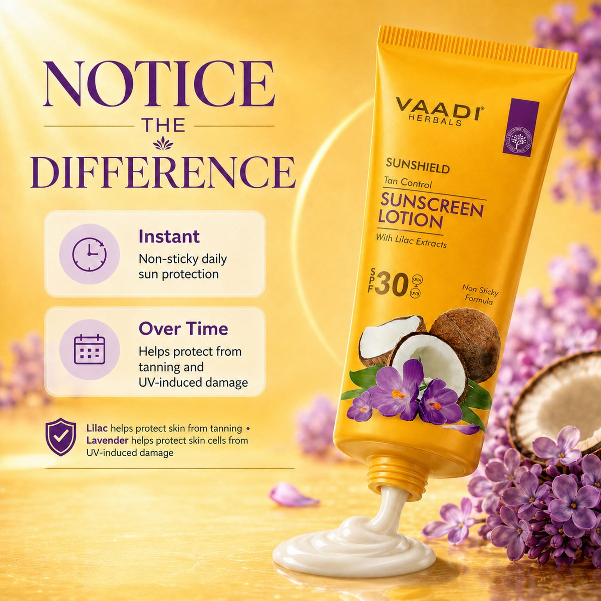 Sunscreen Lotion SPF 30 wth Lilac Extract - Anti oxidant Rich - Long Lasting - Protects from Sun Tan (2 x 110 ml / 4 fl oz)