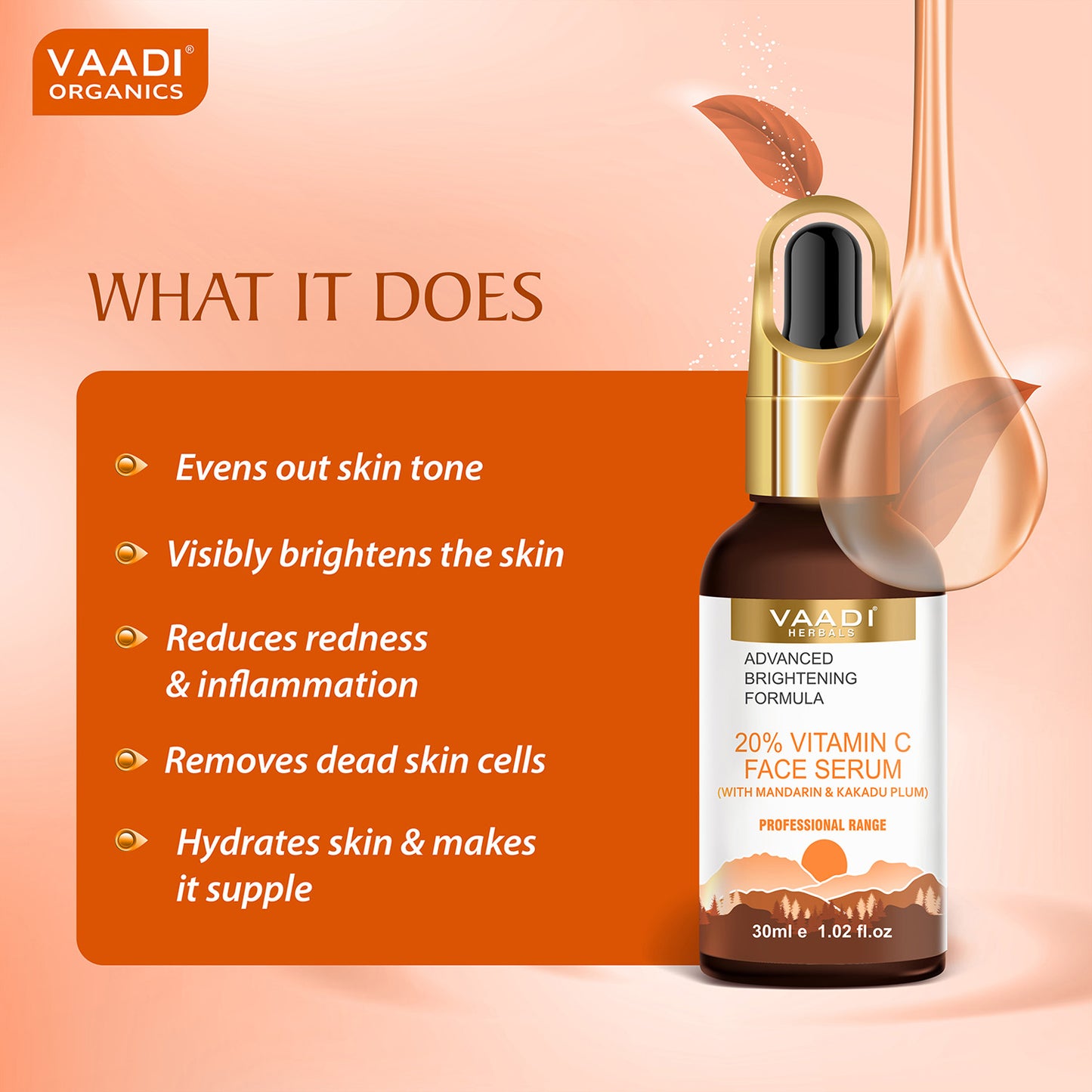 GLOWING FACE SET - AM PM COMBO- Under Eye Serum With Vitamin C Serum Combo (2 x 30 ml/ 1.2 fl oz)