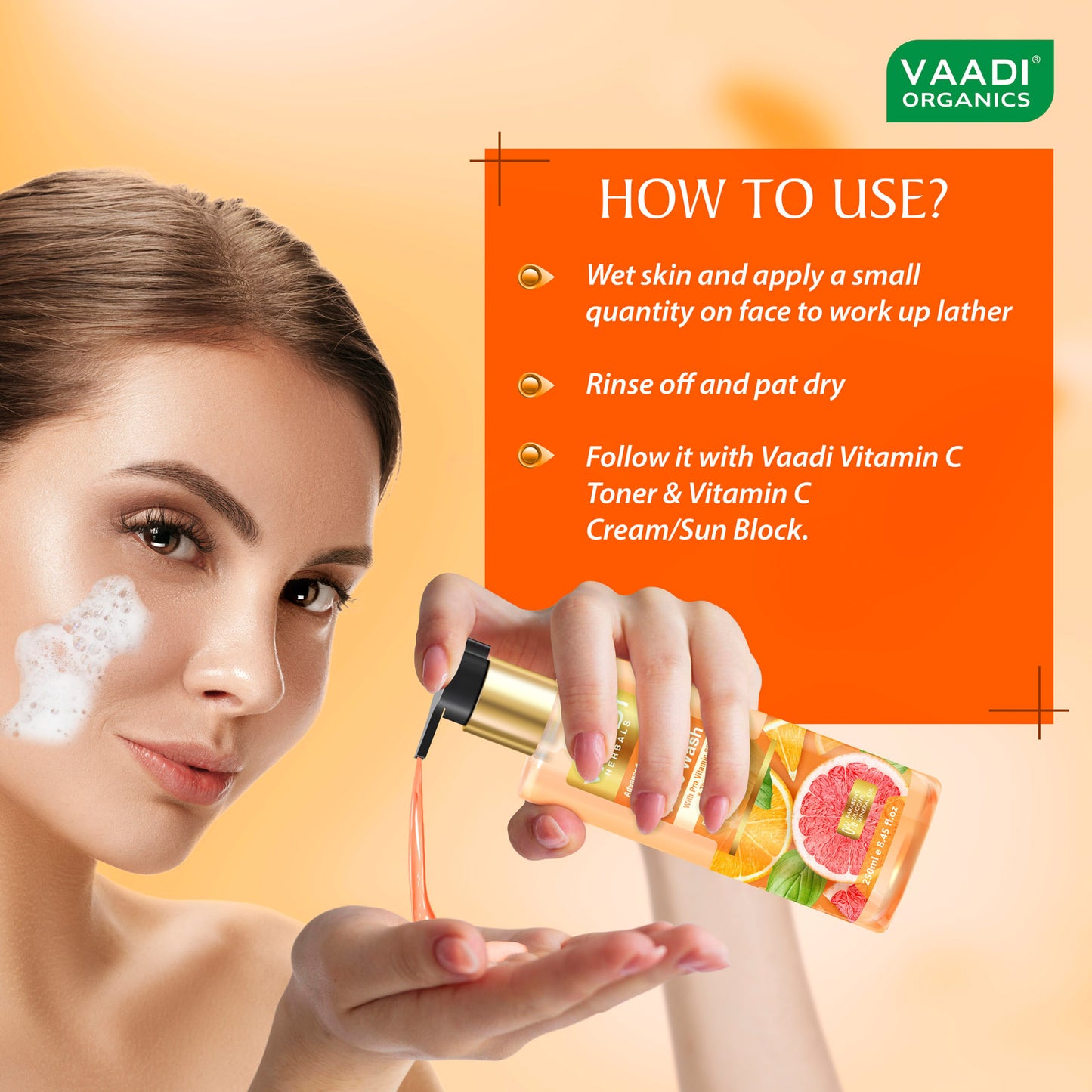 Advanced Brightening Vitamin C Face Wash With Pro Vitamin B5 & Turmeric (250 ml / 8.5 fl oz)