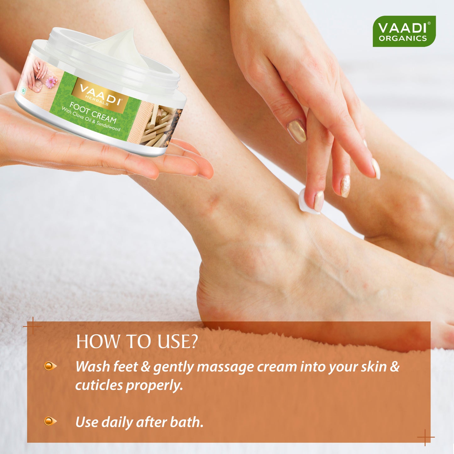 Foot Cream with Clove & Sandalwood Oil - Softens Dry & Cracked Feet - Deep Moisturises (150 gms / 5.3 oz)