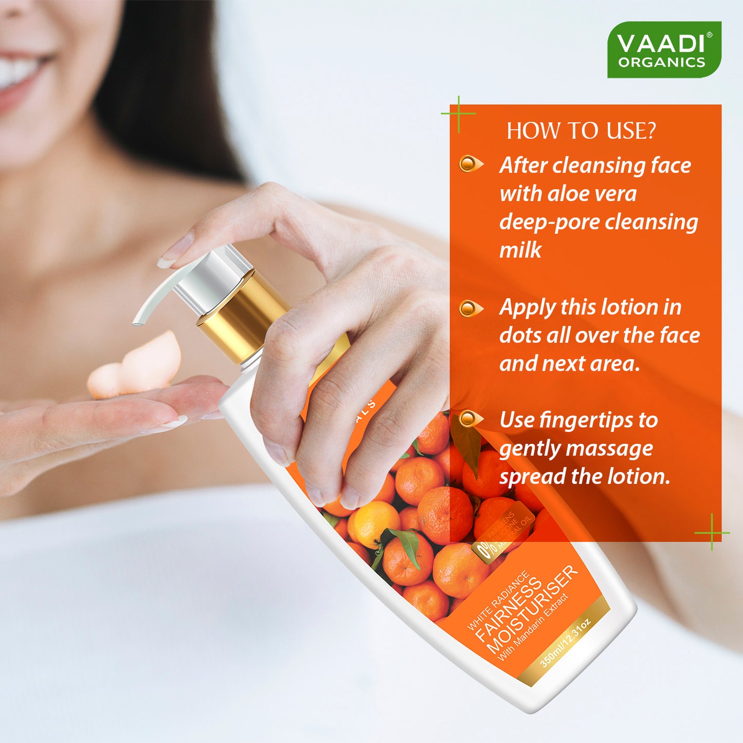 Skin Brightening Lotion with Mandarin Extract - Vitamin C Rich - Get Visibly Fair Skin - Controls Pigmentation (350 ml/ 12 fl oz)