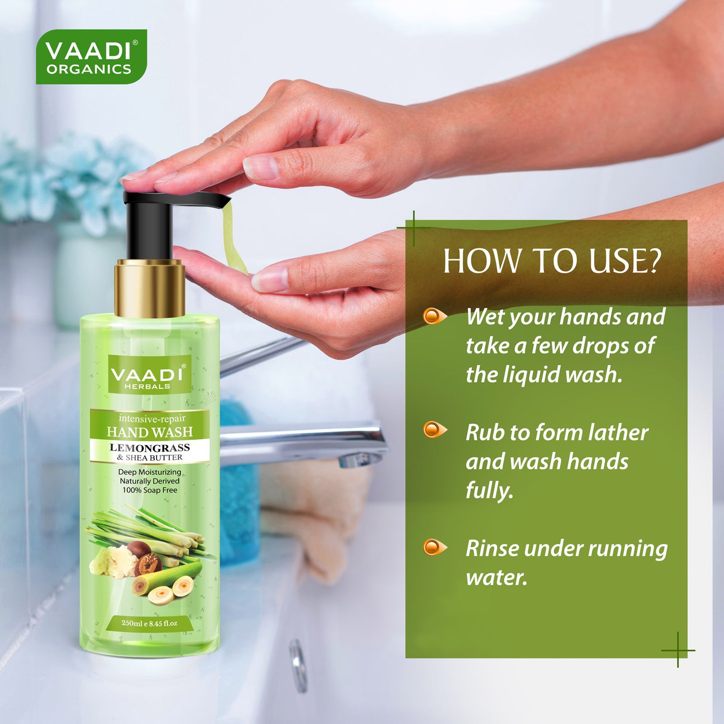 Pack of 3 Intensive-Repair Lemongrass & Shea Butter Hand Wash (3 x 250 ml / 8.5 fl oz )