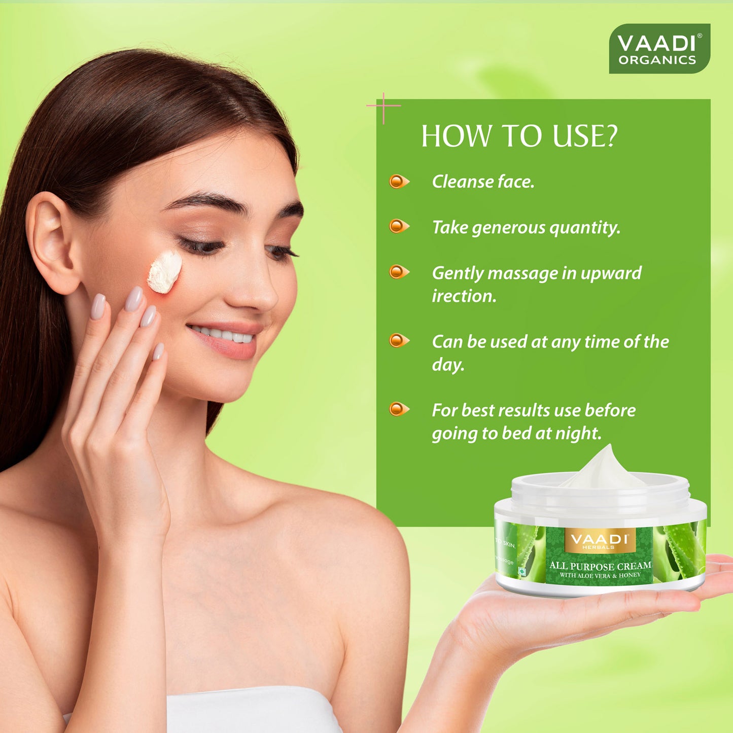 Organic All Purpose Cream with Aloe Vera, Honey & Manjistha - Reduce Pigmentation - Improves Complexion (3 x 150 gms/ 5.3 oz)