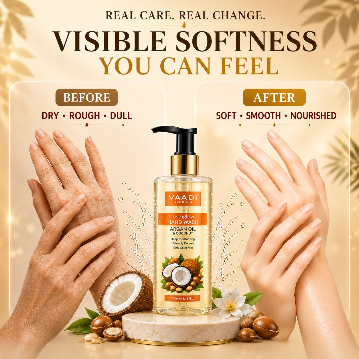 Instaglow Argan Oil & Coconut Hand Wash (250 ml / 8.5 fl oz )