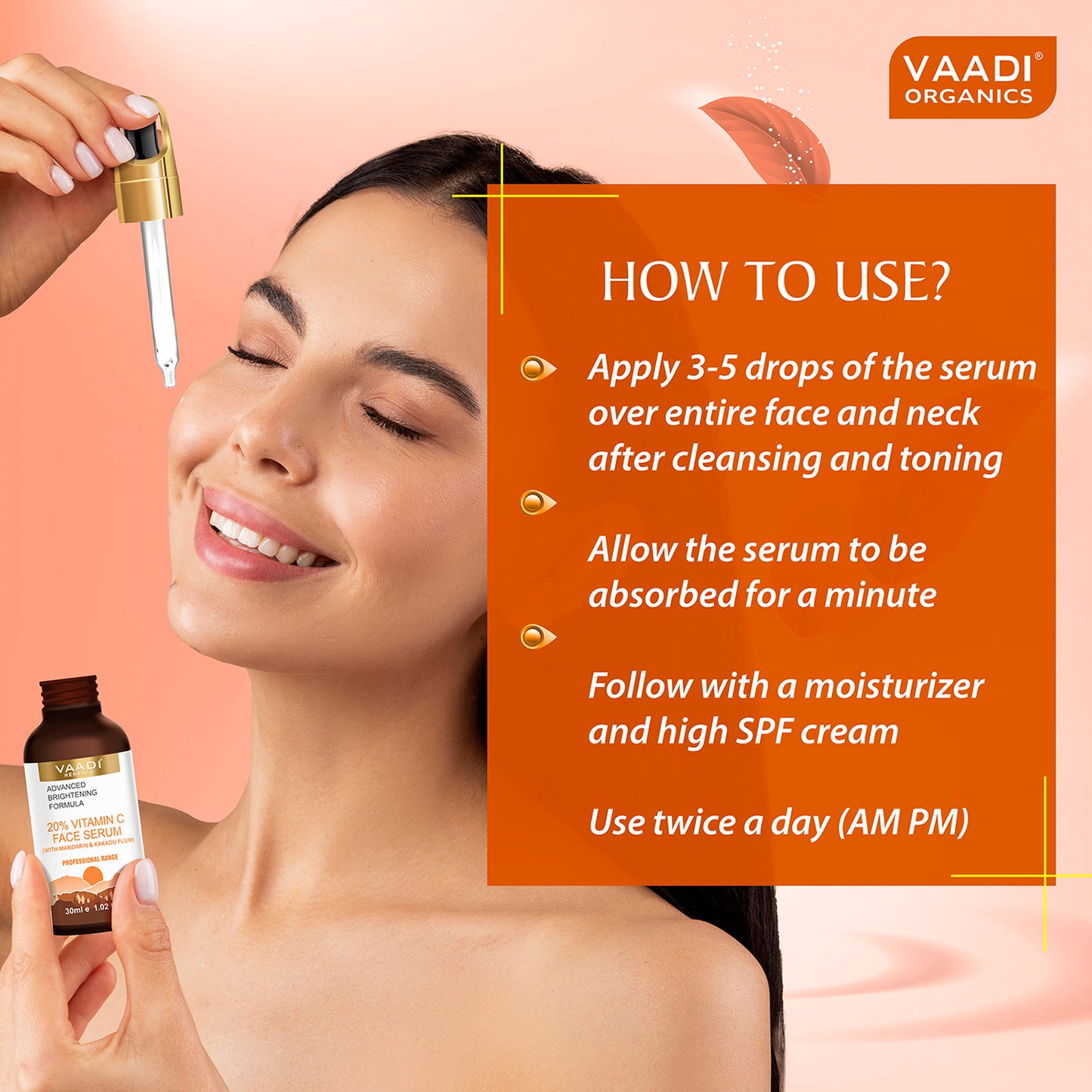 20% Organic Vitamin C Face Serum With Advanced Brightening Formula (30 ml)