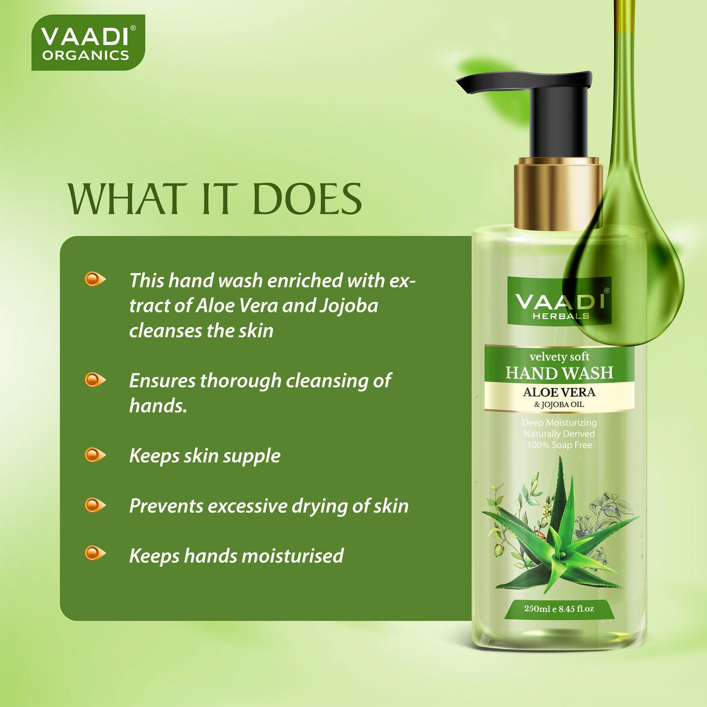 Pack of 3 Velvety Soft Aloe Vera & Jojoba Oil Hand Wash (3 x 250 ml / 8.5 fl oz )