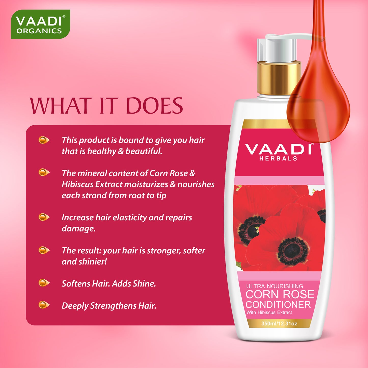 Superbly Smoothing Heena Shampoo with Green Tea Extract - Ultra Nutrient Rich Corn Rose Conditioner ( 2 x 350 ml/ 12 fl oz)